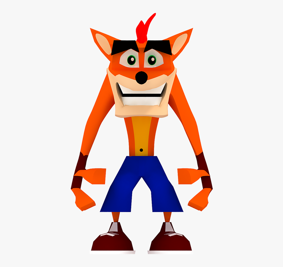 Polygon Cartoon Character Clipart - Crash Bandicoot First Design, Transparent Clipart