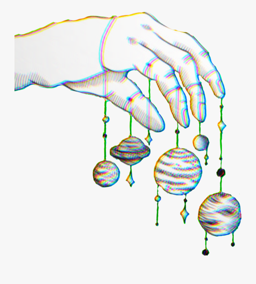 Planet Clipart Aesthetic - Space Drawing With Hands, Transparent Clipart