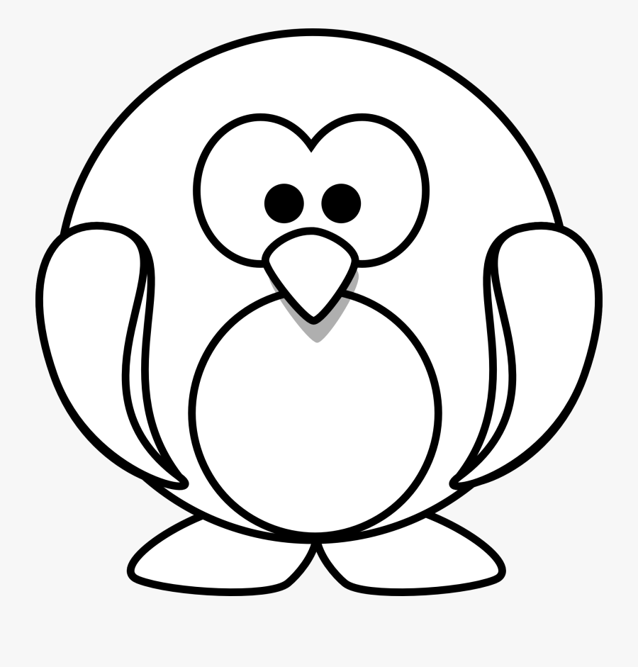 Christmas Penguin Clipart Black And White - Penguin Coloring Pages, Transparent Clipart
