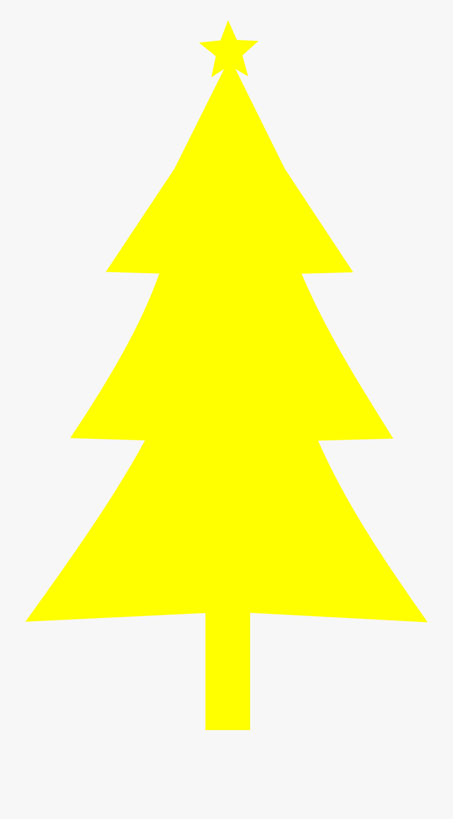 Christmas Tree Silhouette Clipart - Yellow Christmas Tree Clipart, Transparent Clipart
