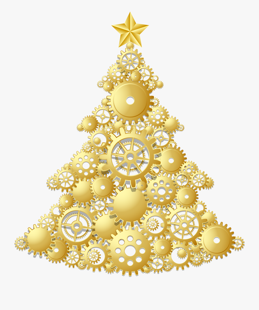 Transparent Gold Christmas Tree Png, Transparent Clipart