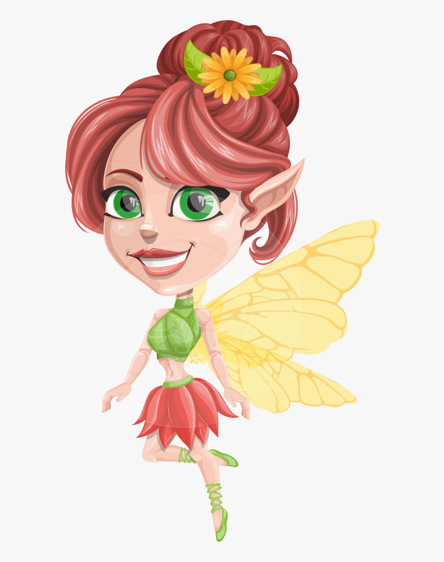 Clip Art Pretty Cartoon Character - Flower Fairy Image Cartoon, Transparent Clipart