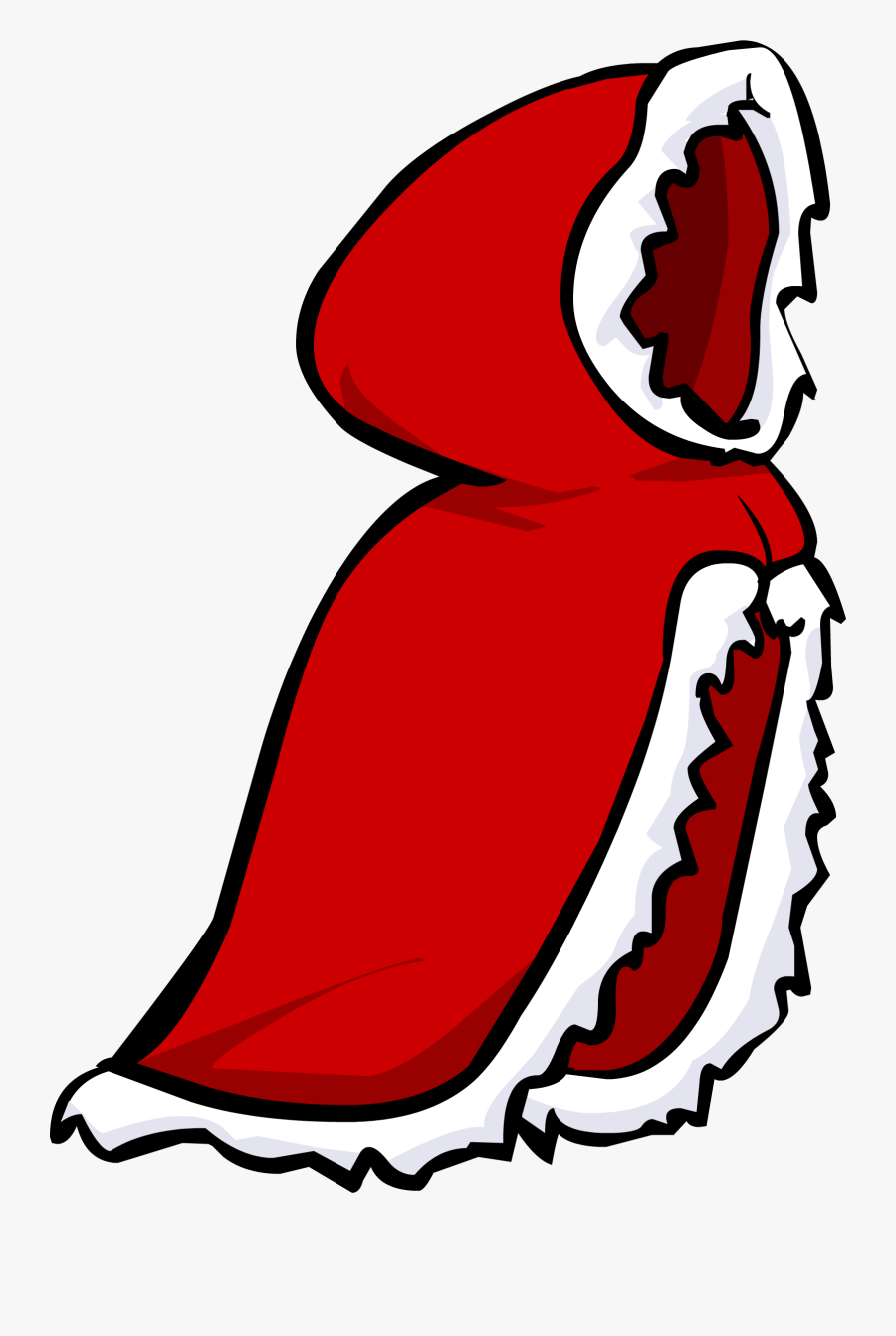 Winter Cape - Red Cape With Hood Cartoon, Transparent Clipart
