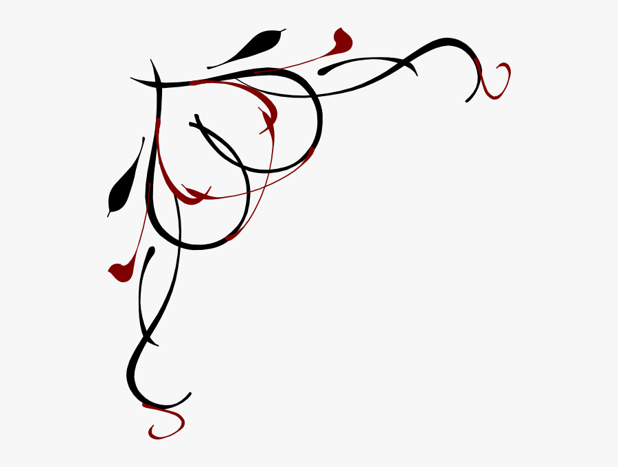 Heart Scroll Clipart - Free Red And Black Borders, Transparent Clipart