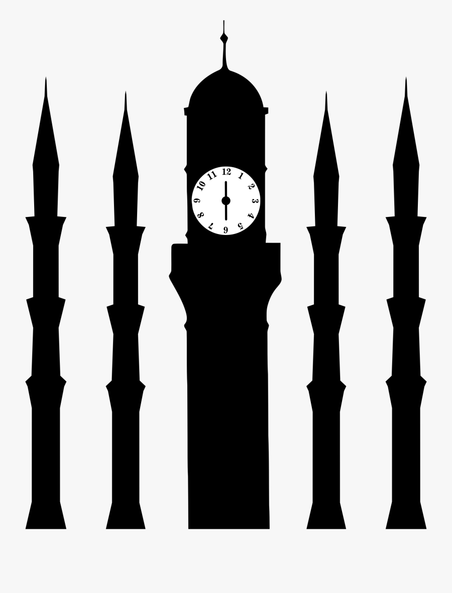 Tree,silhouette,black And White - Silhouette Of A Clock Tower, Transparent Clipart