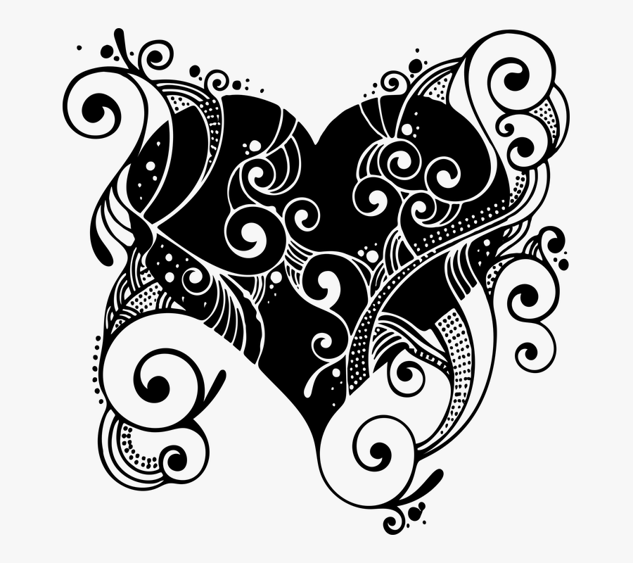 Flourish, Floral, Decorative, Ornamental, Heart, Love - Flourish Ornamental Wedding Vector, Transparent Clipart