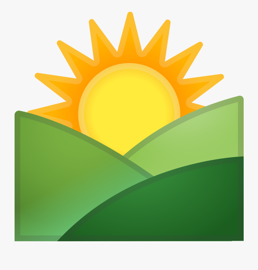 Green,yellow,clip Art,graphics,plant,logo - Sunrise Emoji, Transparent Clipart