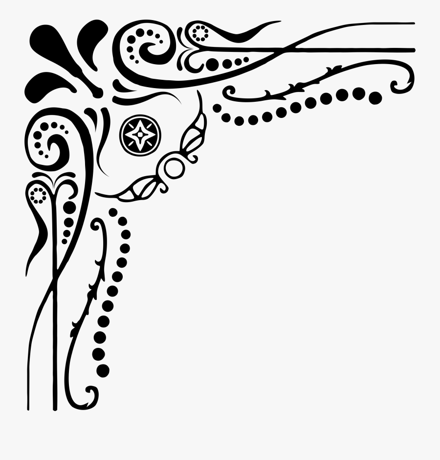 Corner Flourish Cliparts - Clip Art Corner Borders, Transparent Clipart
