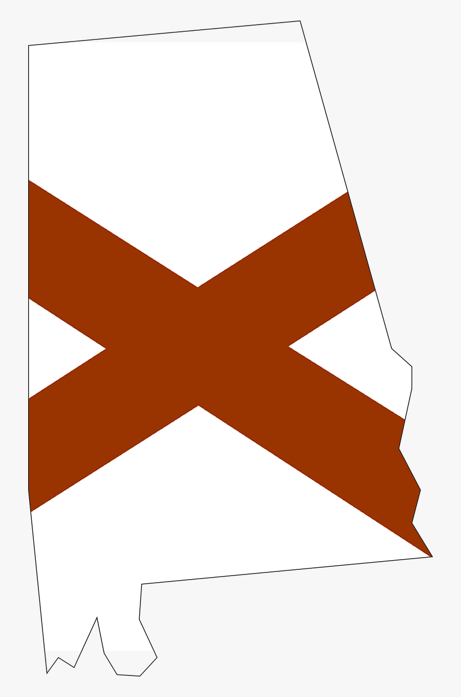 Alabama Map Usa State Flag Png Image - Alabama State Outline With Flag, Transparent Clipart