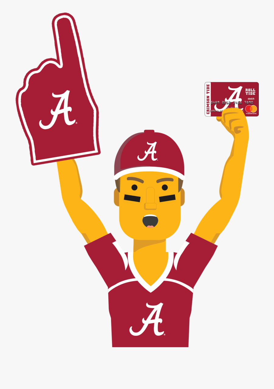 Alabama Ultimate Fan Holding The Alabama Crimson Tide - Alabama Crimson Tide, Transparent Clipart