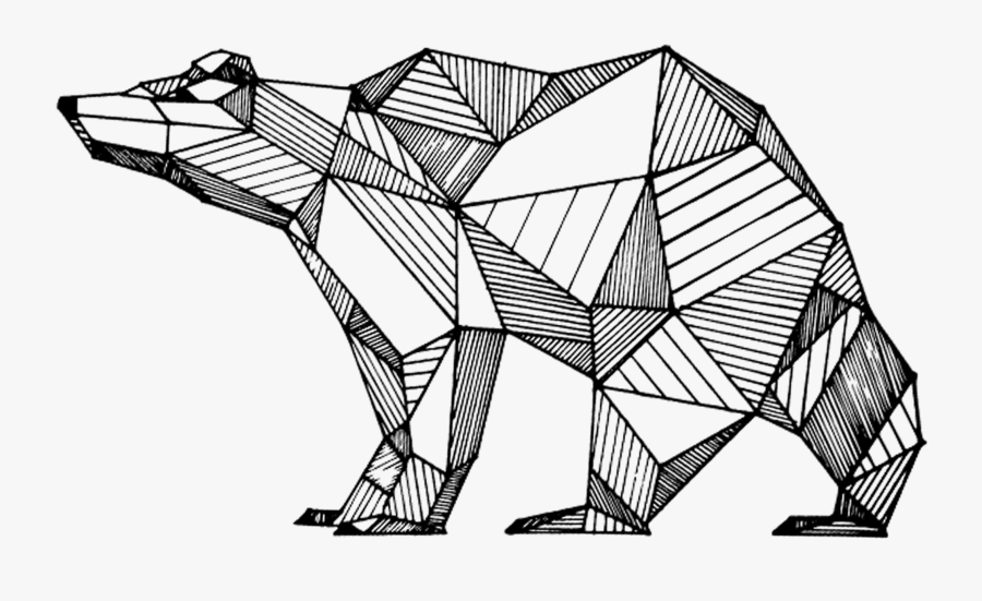 Set Of Safari Head Animals, Black And White Sketch - Geometric Animal Black And White, Transparent Clipart