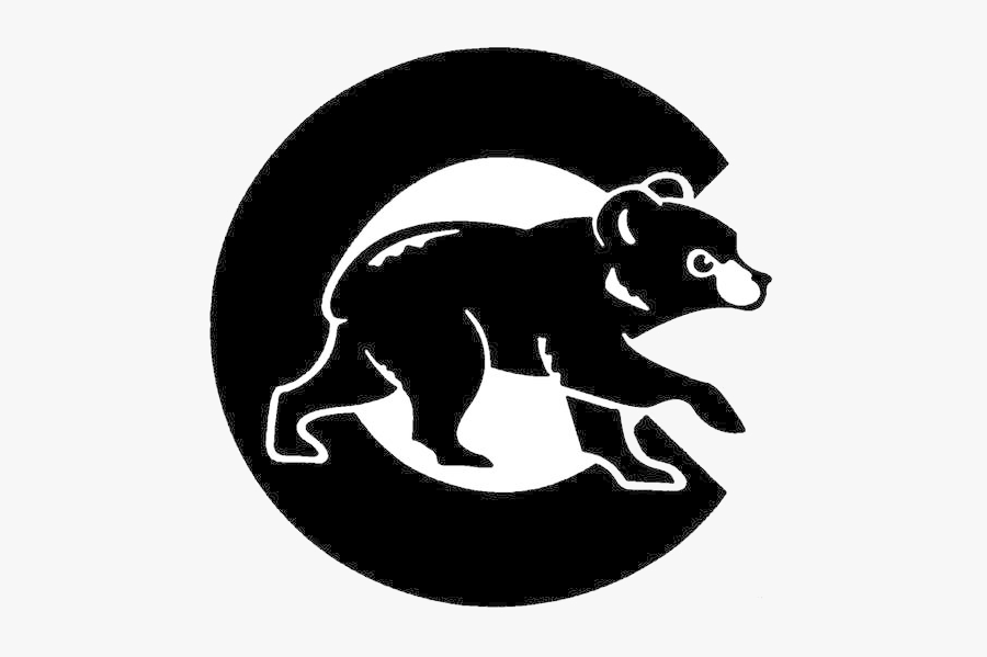 Chicago Cubs Emblem Clip Art Black And White Ideas - Black Chicago Cubs Logo, Transparent Clipart