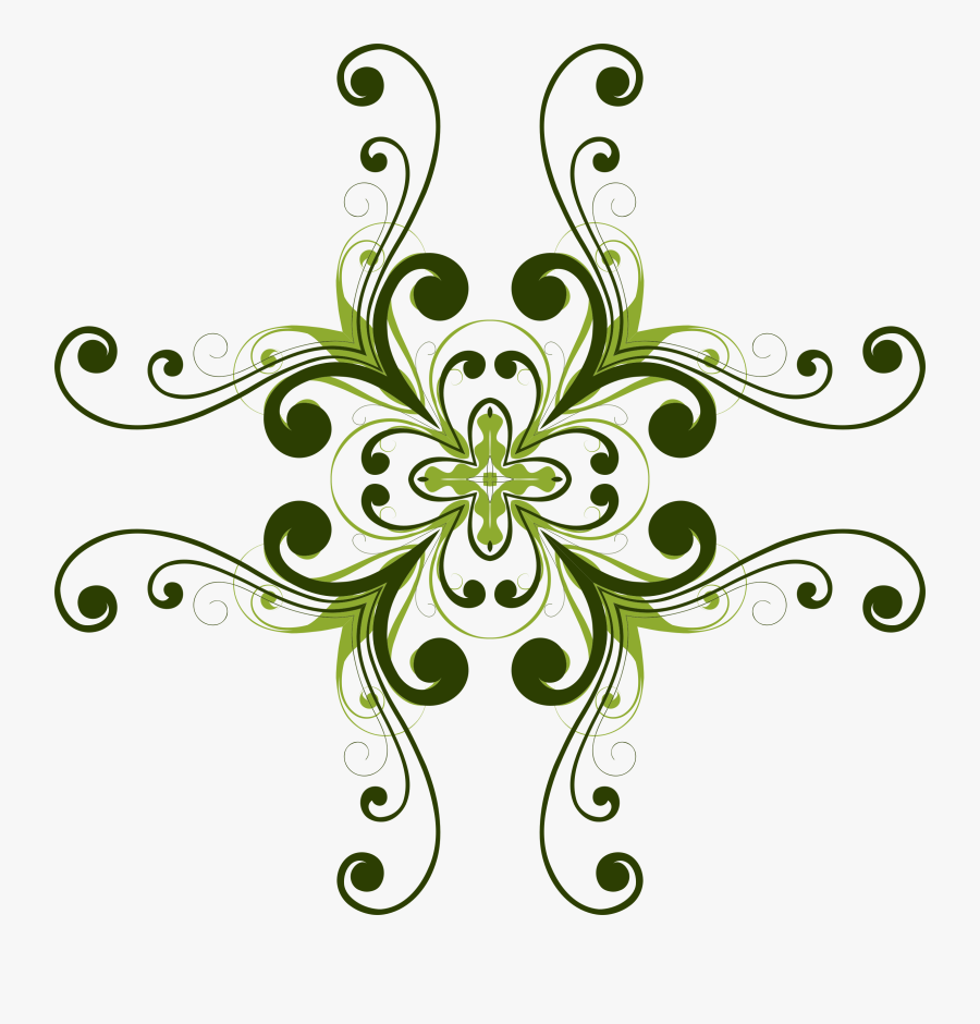 Flourish Flower Design 2 Freeuse - Abstract Flower Design Png, Transparent Clipart