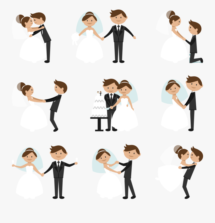 Wedding Invitation Clip Art - ชุด เจ้าสาว การ์ตูน น่า รัก, Transparent Clipart