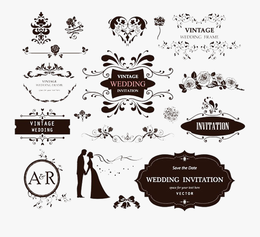 Transparent Decorative Label Clipart - Free Vector Wedding Logo, Transparent Clipart