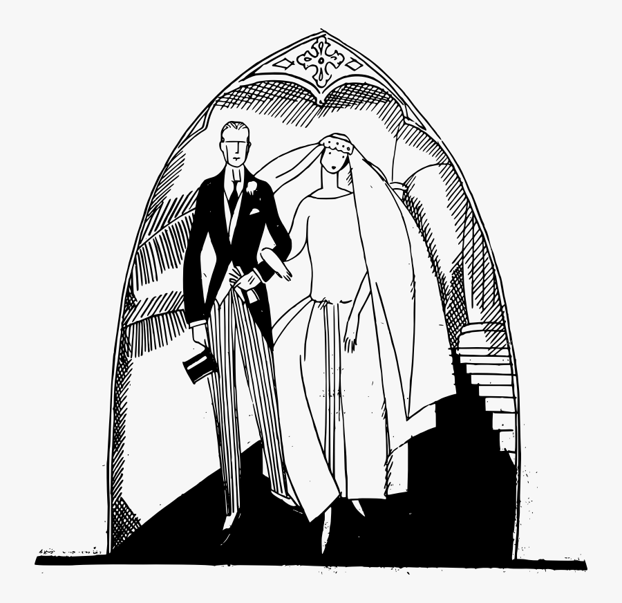 Human Behavior,fashion Illustration,art - Wedding Couples Image Drawing, Transparent Clipart