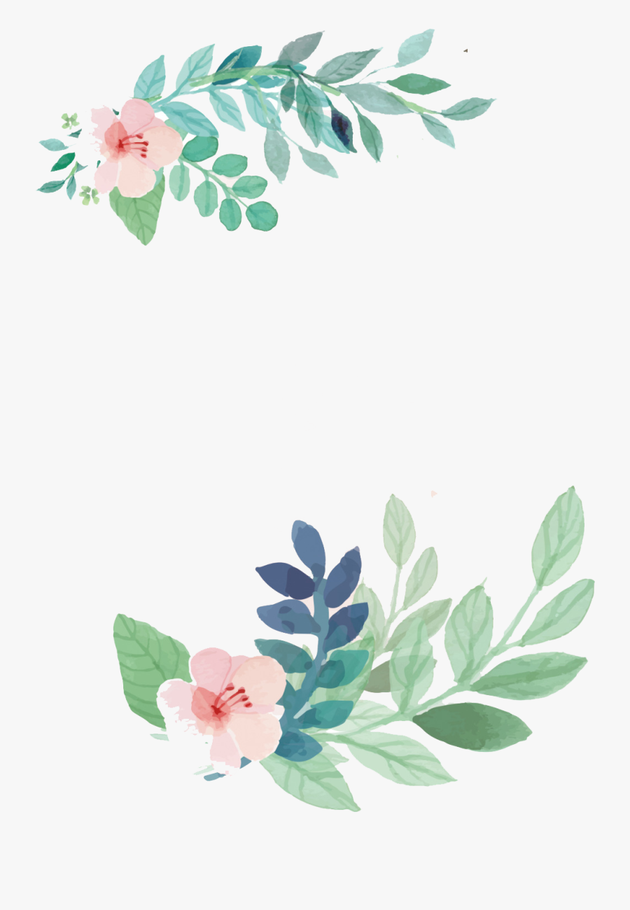 Watercolor Clipart Invitation - Floral Leaf Vector Png, Transparent Clipart