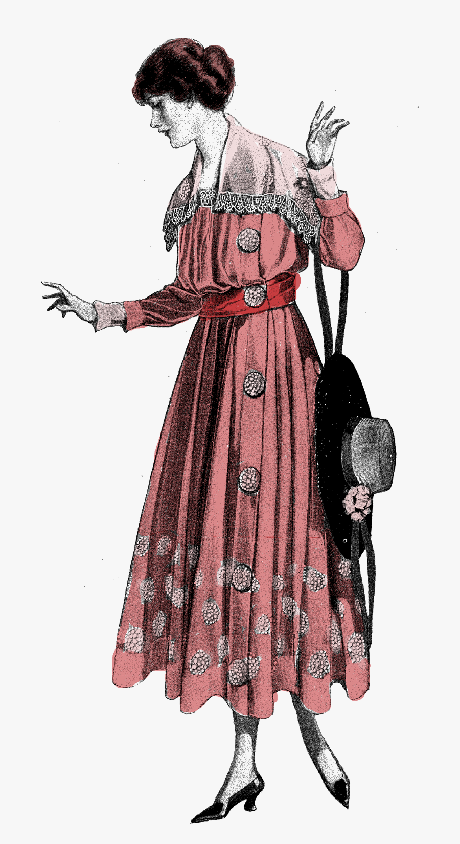 Fashion Image Long Dress Illustration - Illustration, Transparent Clipart