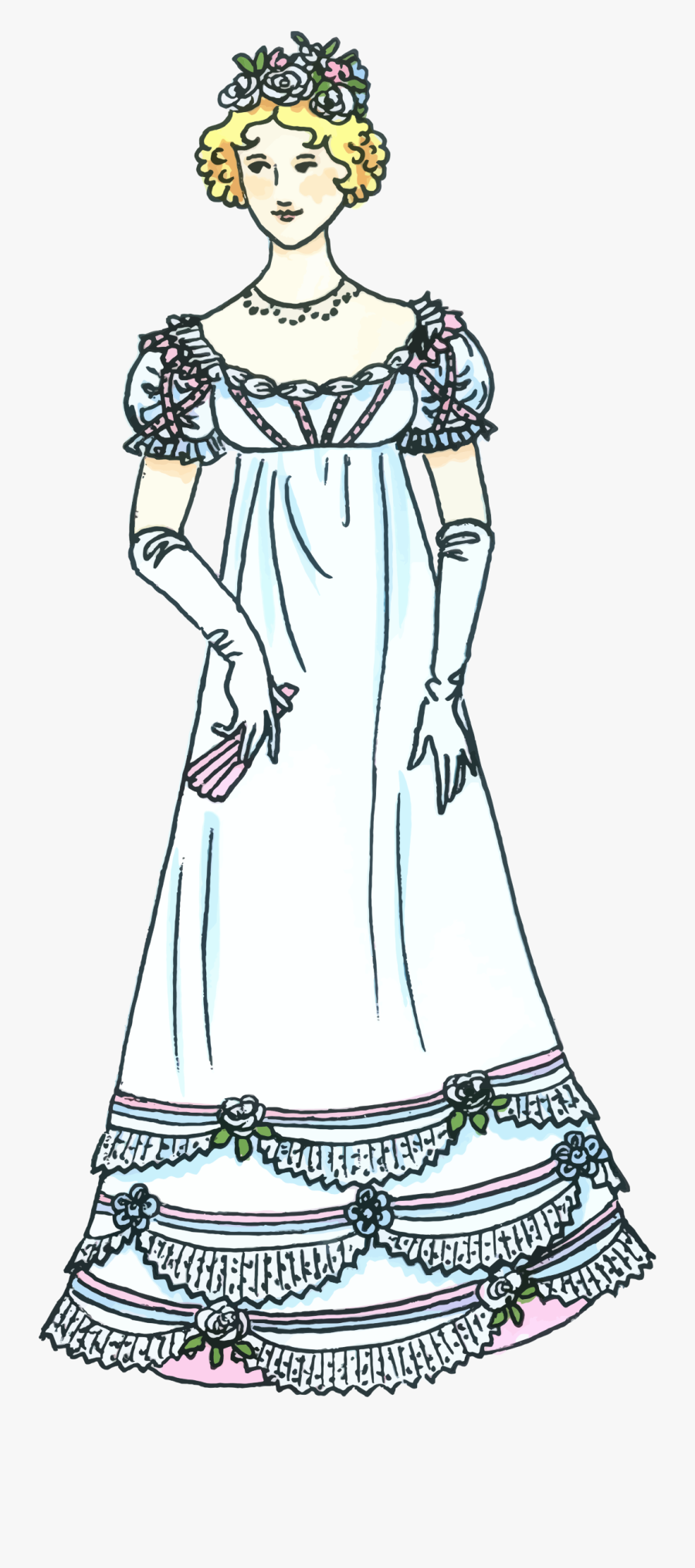 Lady In Fancy Dress Clip Arts - Šaty 19 Storočie, Transparent Clipart