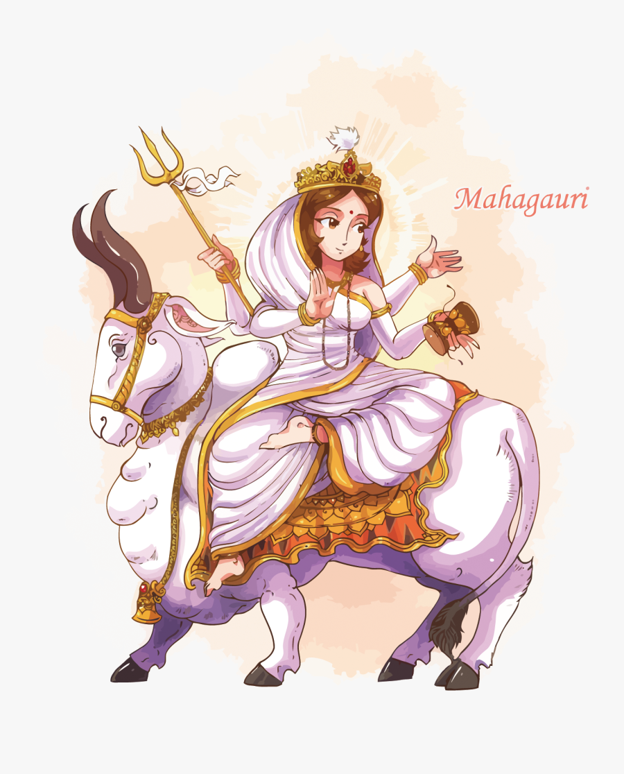 Maa Mahagauri, Transparent Clipart