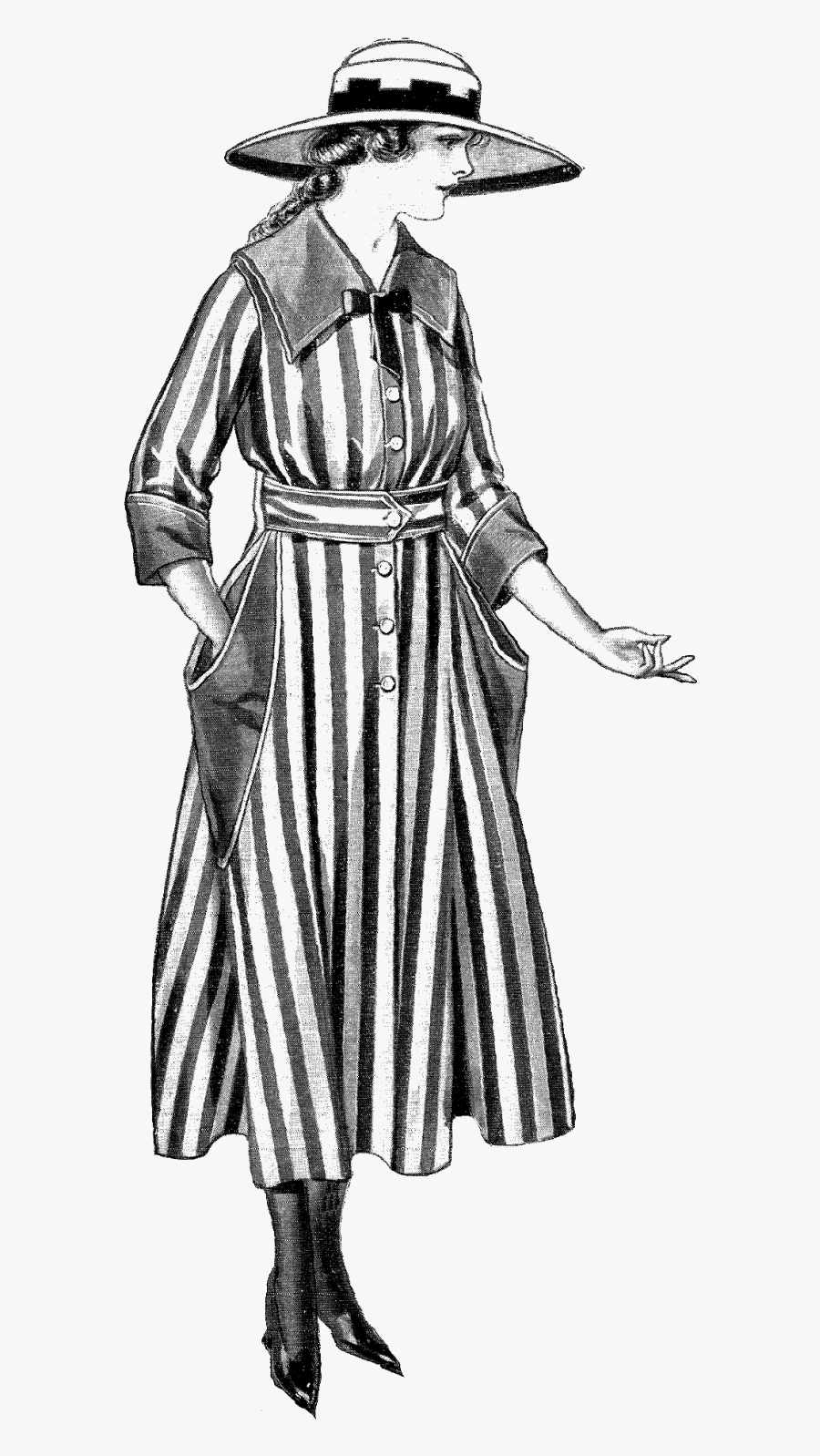 Vintage Illustrations Png Fashion, Transparent Clipart