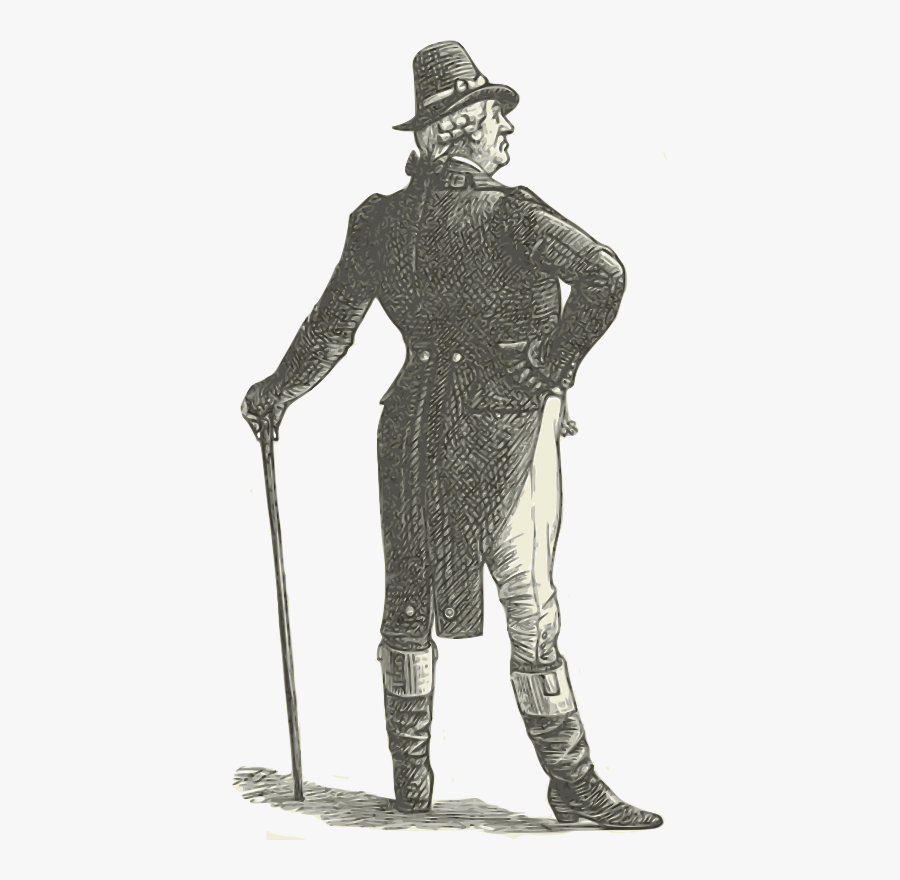 More Detail - Gentleman With Walking Stick Art, Transparent Clipart