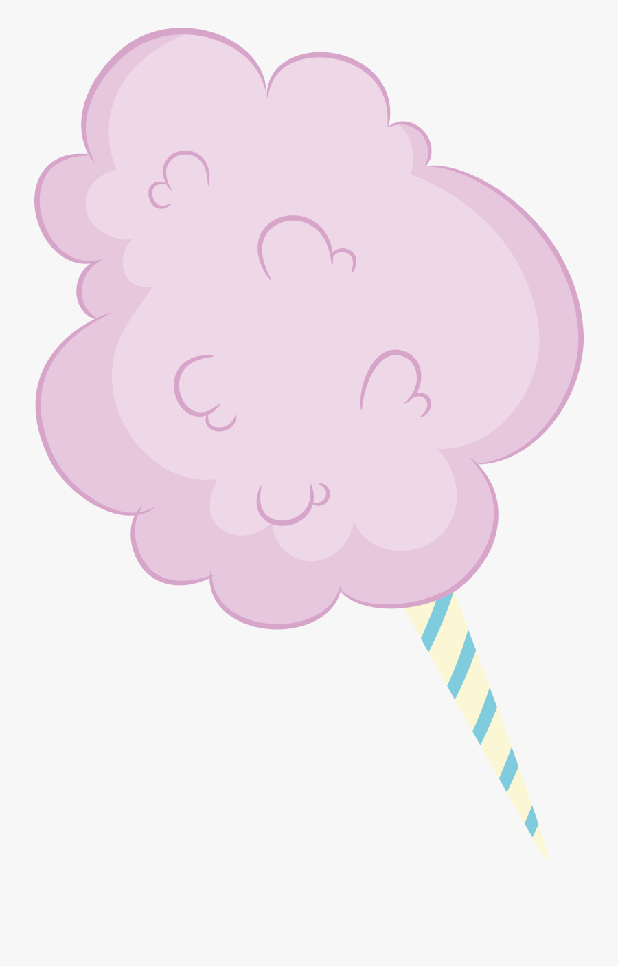 Cotton Candy Purple Clip Art - Clipart Single Cotton Candy, Transparent Clipart