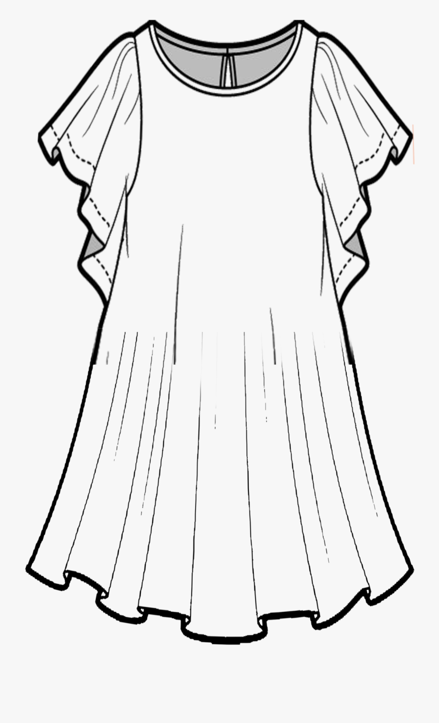 Anthonifashion Fashion Flat Sketch In Fashion Sketches - Volados Png, Transparent Clipart