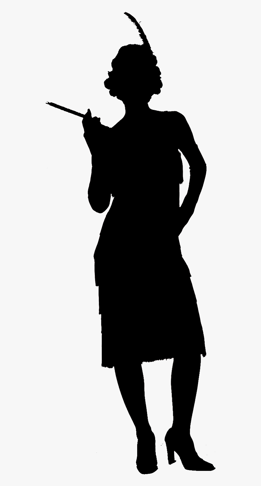 Transparent Girl Silhouette - Flapper Silhouette Clip Art, Transparent Clipart