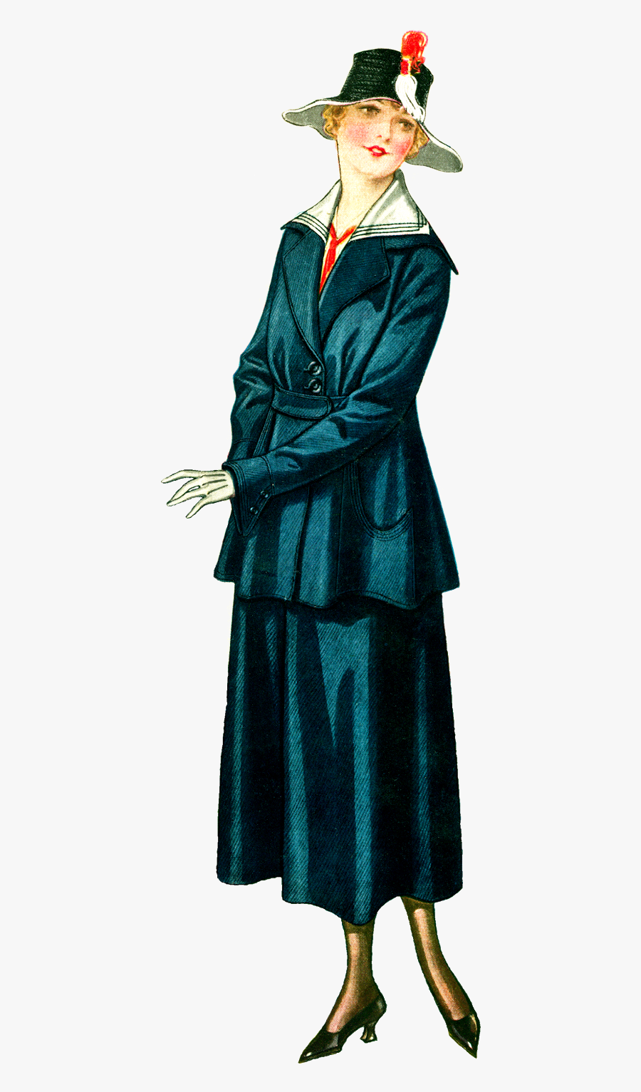 Vintage Fashion Digital Clip Art Women"s Dress And - Fashion, Transparent Clipart