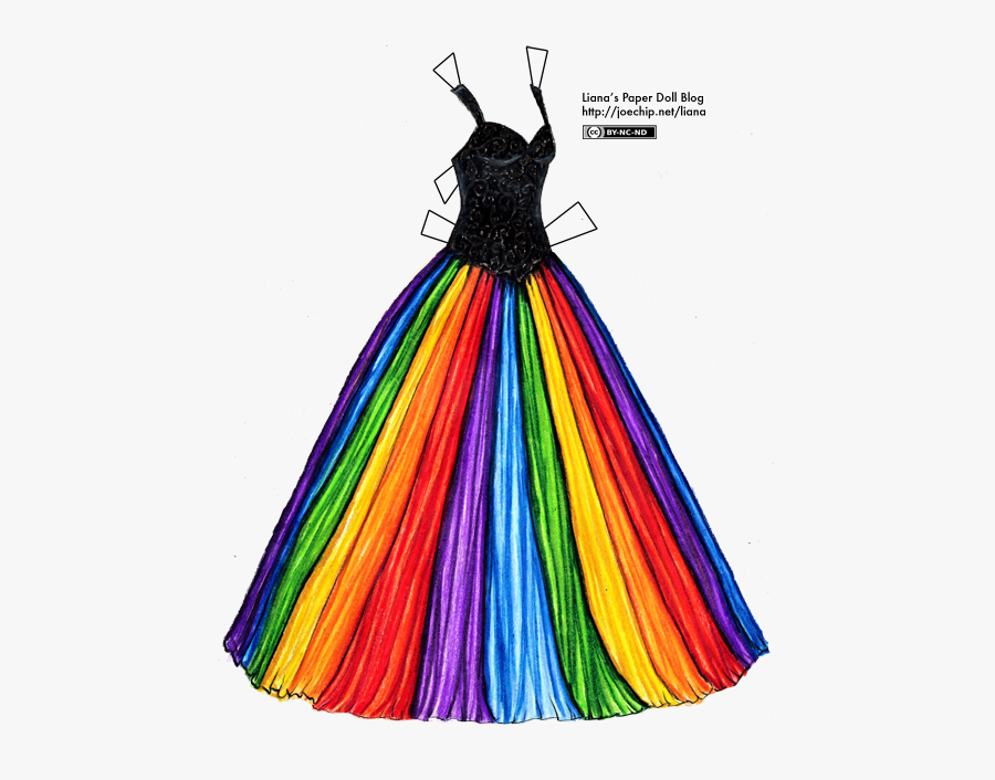 Rainbow Ballgown, Transparent Clipart