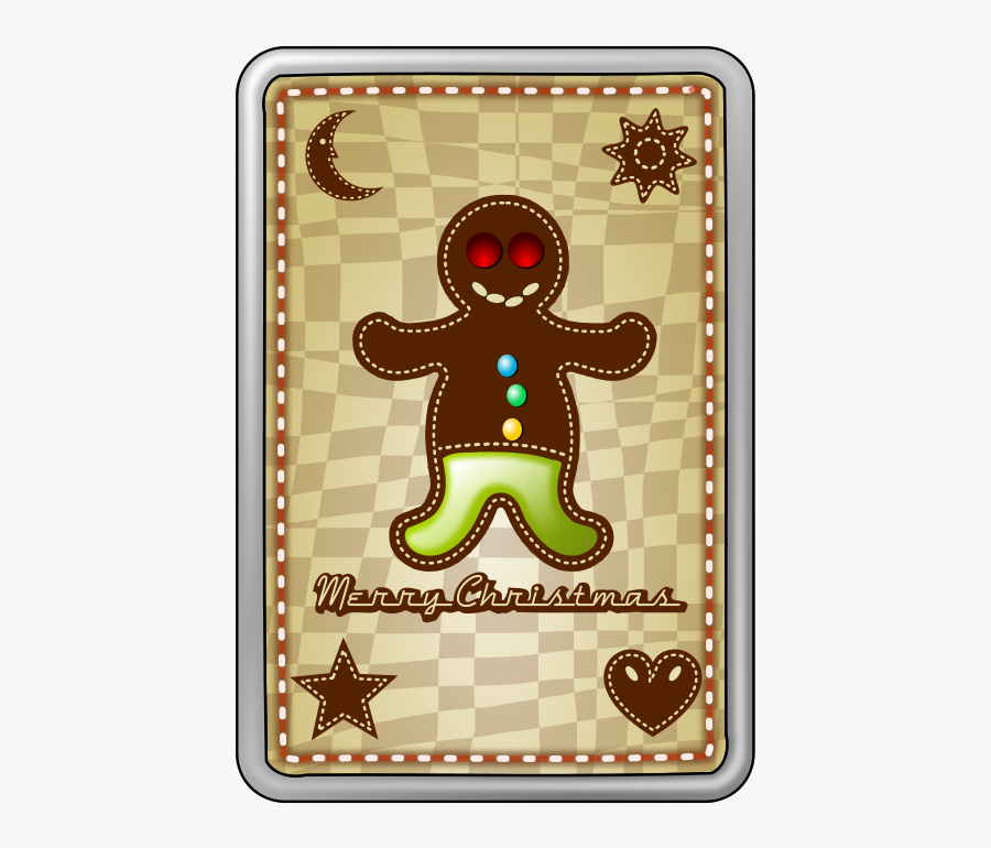 Xmas Card, Lebkuchenmann - Illustration, Transparent Clipart