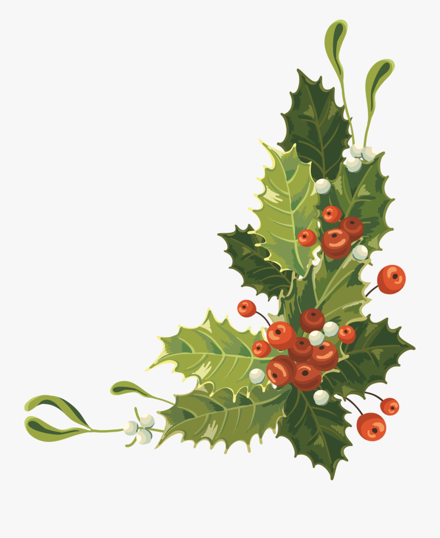 Christmas Card Royalty-free - Christmas Cards With Holly, Transparent Clipart