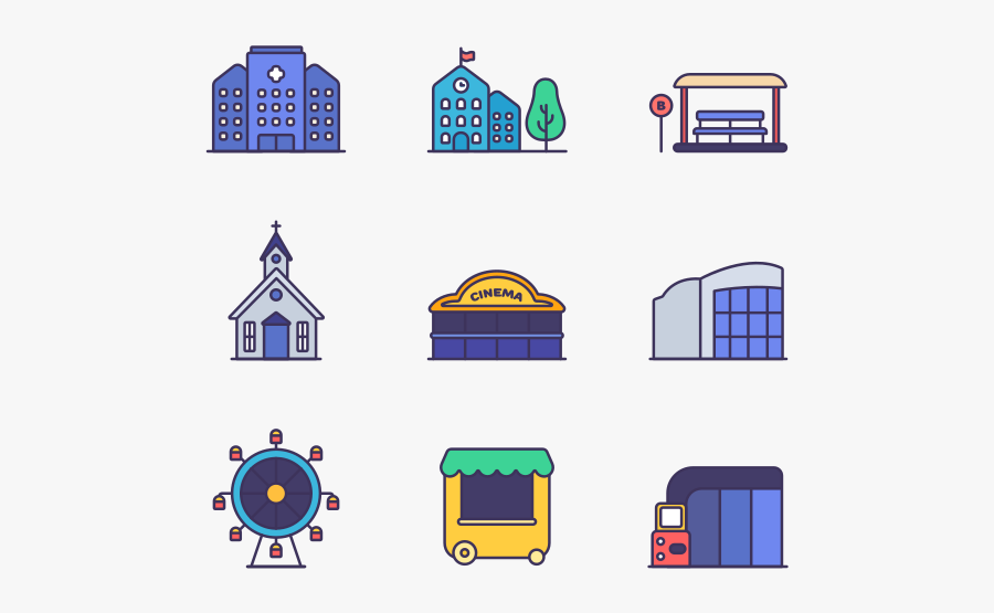Buildings, Transparent Clipart