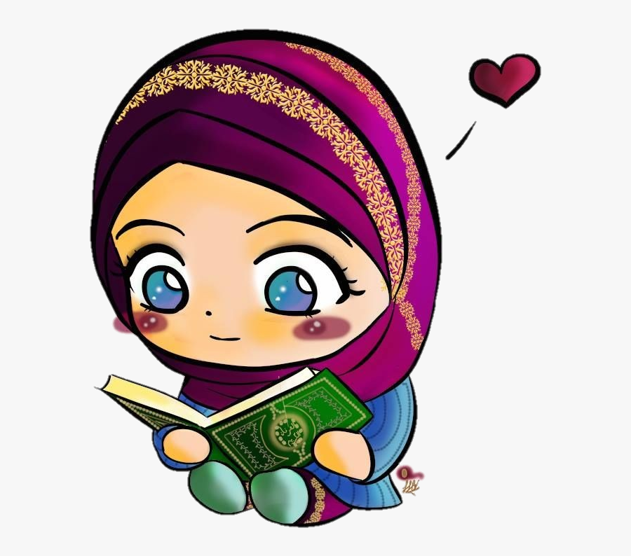 Transparent Hijab Clipart - Girl Reading Quran Clipart, Transparent Clipart