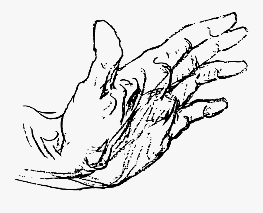 Clip Art Open Hand Drawing - George Bridgman, Transparent Clipart