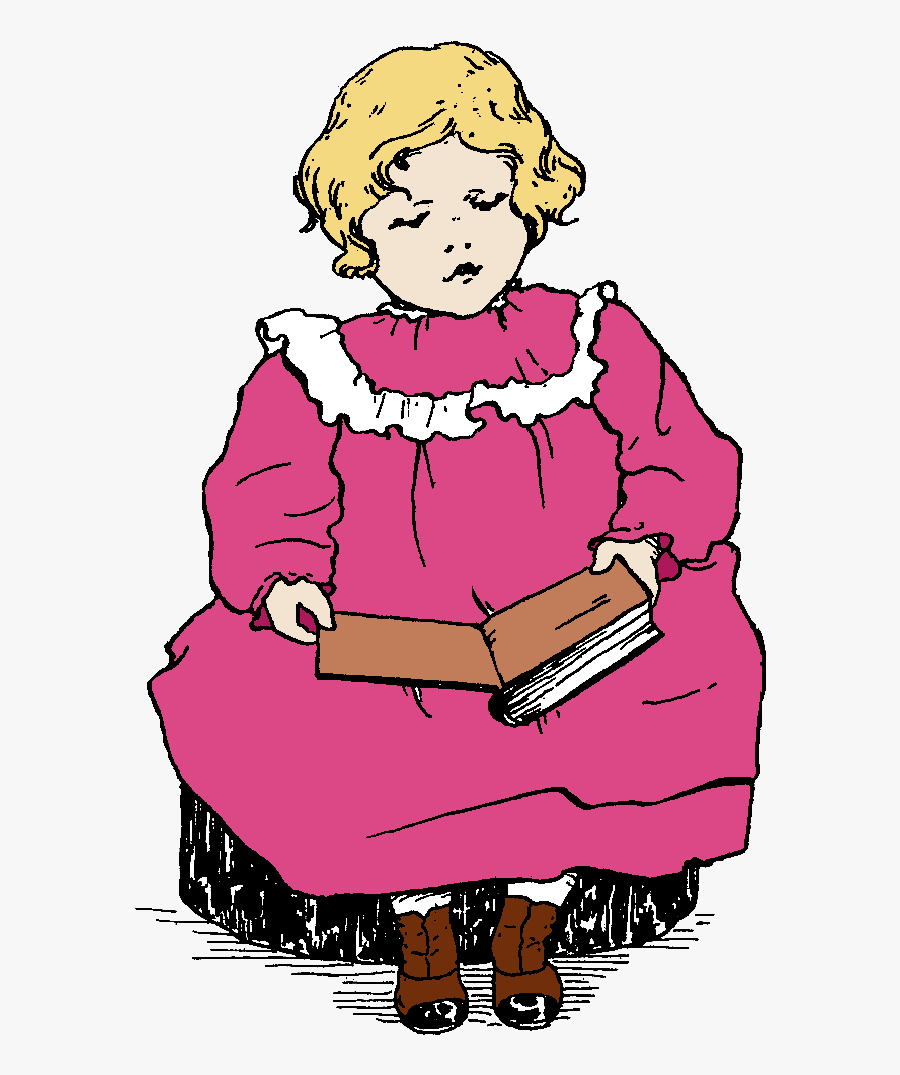 Girl Reading Book Image - Girl Reading A Book Printable, Transparent Clipart