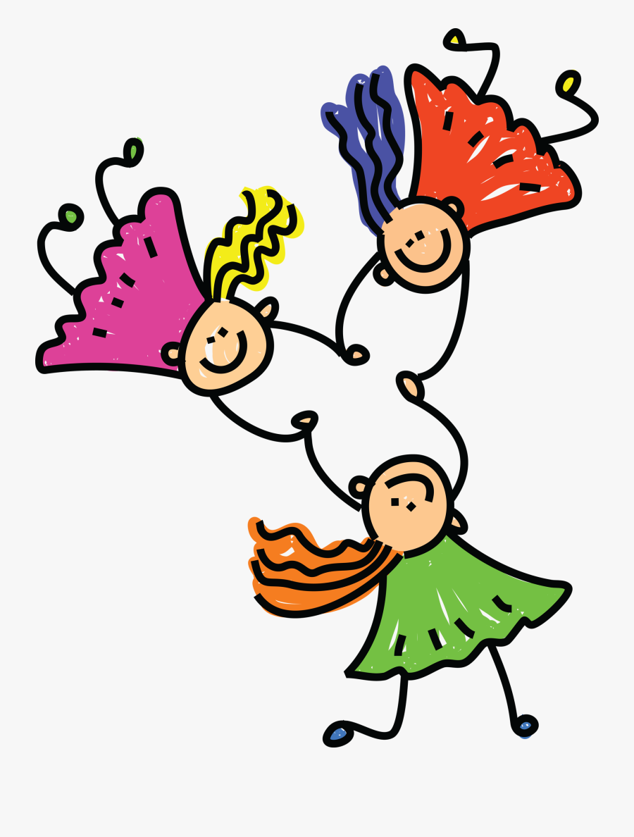 I Have Learned Being In College That I Need To Be Open - Three Girls Holding Hands Cartoon, Transparent Clipart