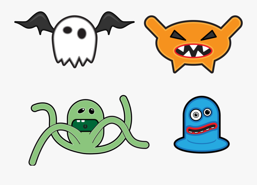 Cartoon Monsters, Transparent Clipart