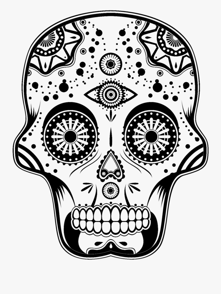 Clip Art Dia De Los Muertos Skull Drawing - Dia De Los Muertos Skull Png, Transparent Clipart