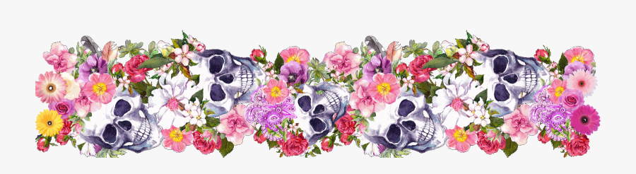 Clipart Skull Watercolor - Dia De Los Muertos Border Png, Transparent Clipart