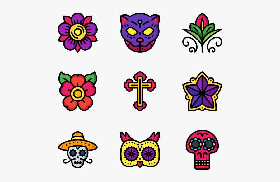 Day Of The Dead - Day Of The Dead Flowers Clipart, Transparent Clipart