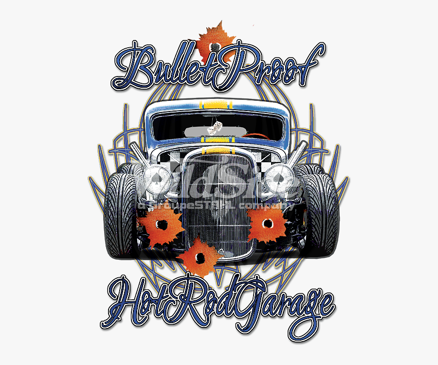 Bullet Proof Hot Rod Garage - Antique Car, Transparent Clipart