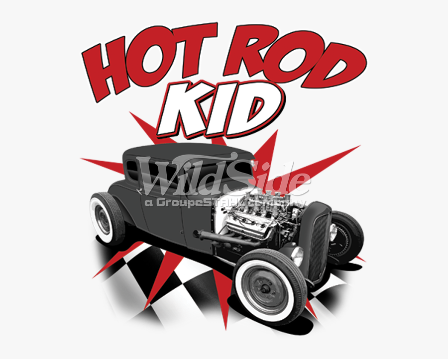 Hot Rod Kid With Checkered Floor Light/dark Garments - Car, Transparent Clipart