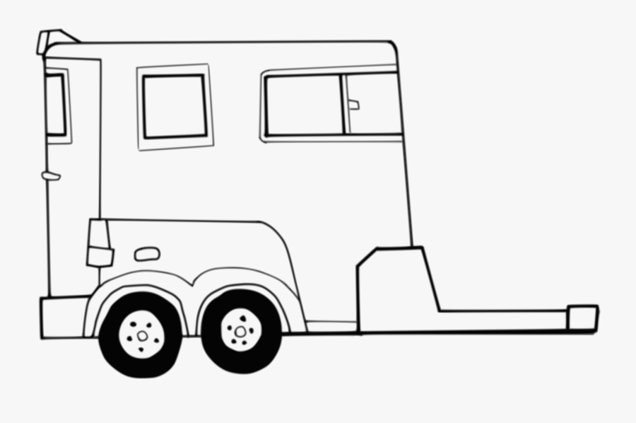 Line Art,square,angle - Draw A Horse Trailer, Transparent Clipart