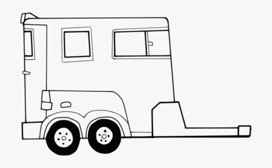 Horse Trailer - Draw A Horse Trailer, Transparent Clipart