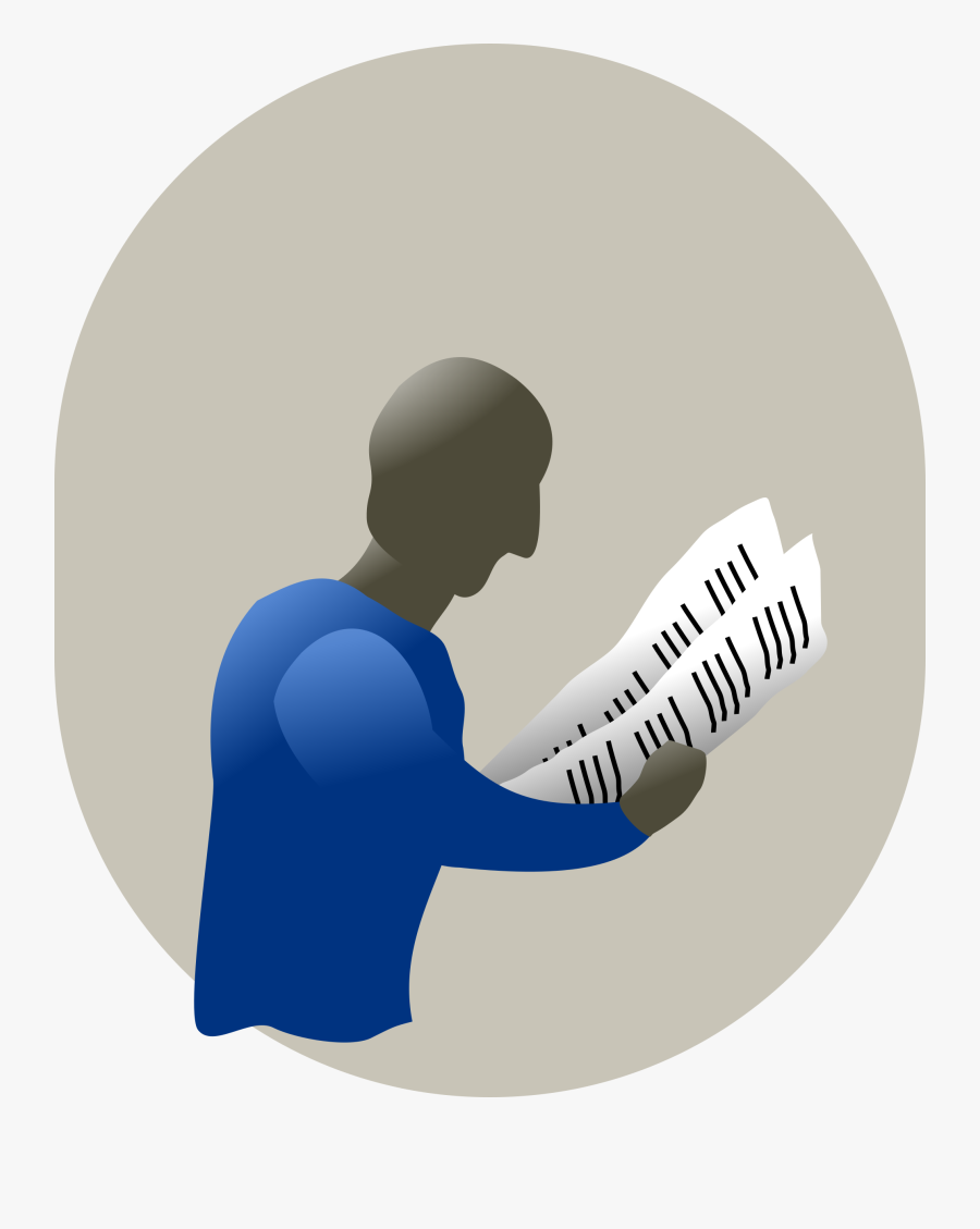 Human - Mand Der Læser En Avis, Transparent Clipart