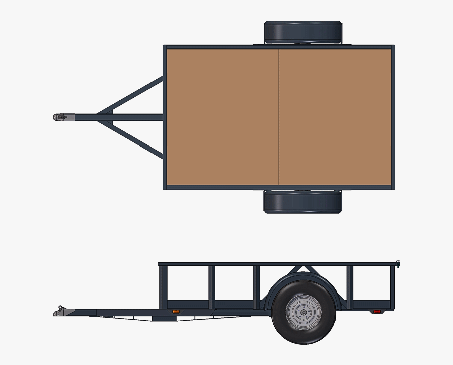 Trailer Plans - Side View 5x8 Trailer, Transparent Clipart