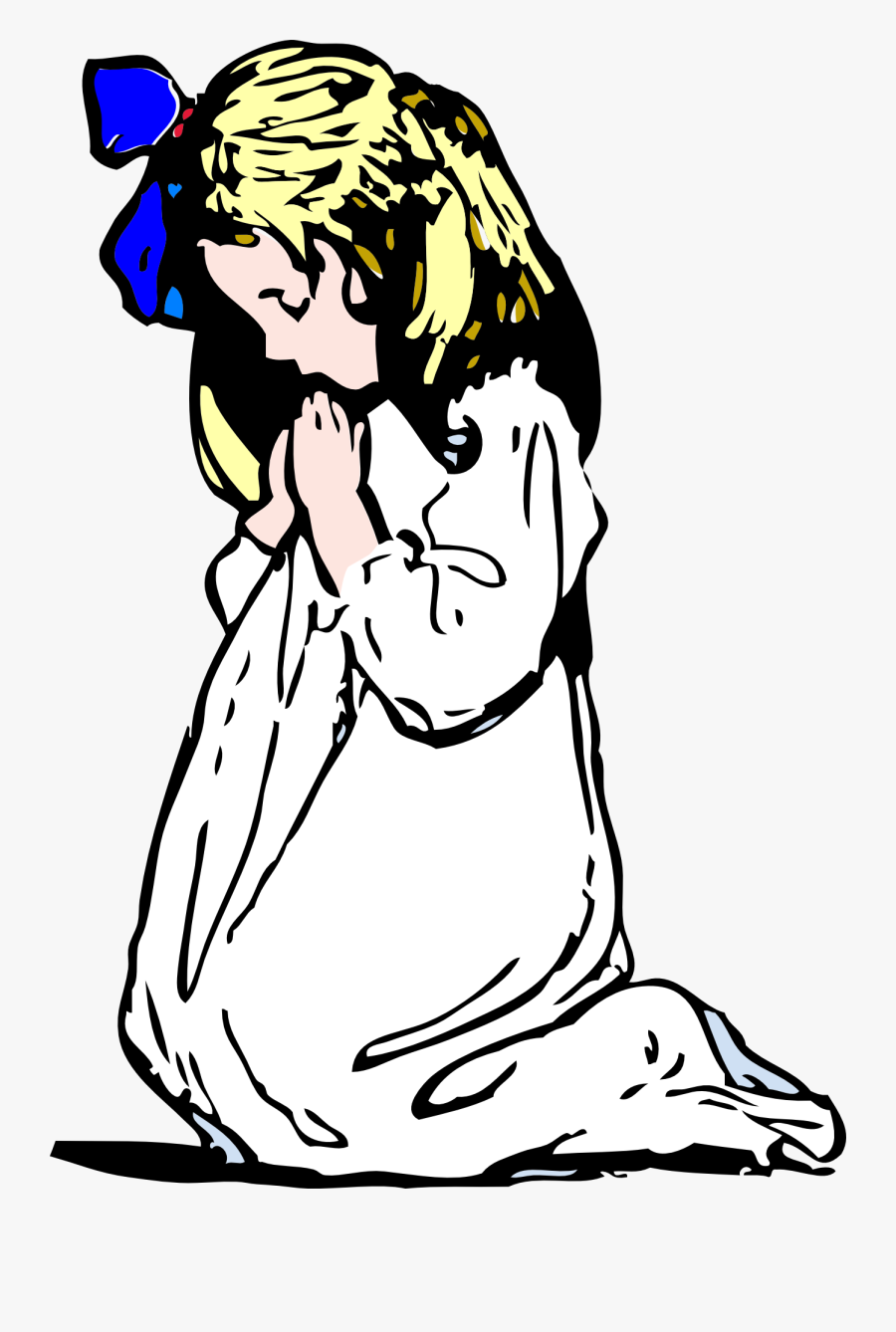 Transparent Saying Prayers Clipart - Girl Praying Clip Art, Transparent Clipart