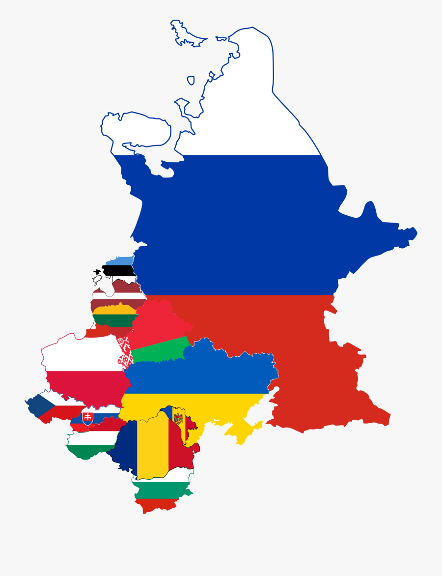 Clip Art File Flag Map Of - Eastern Europe Flag Map, Transparent Clipart